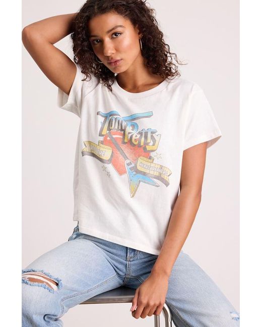 Chaser Brand White Tom Petty 1980 Tour Graphic Tee