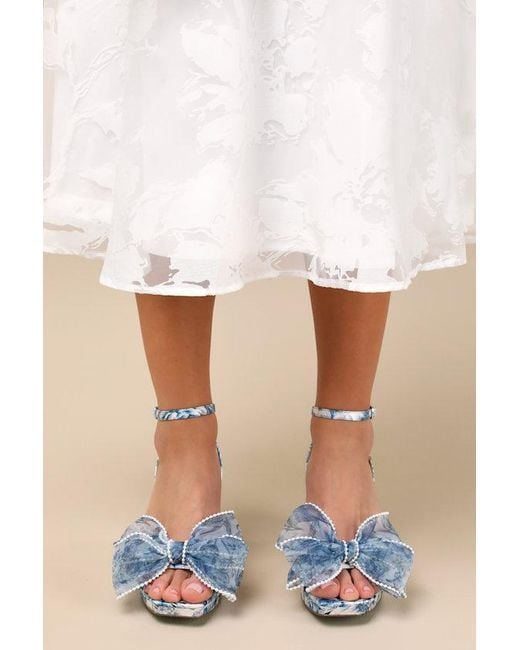 blue by betsey johnson fawn floral pearl bow dress sandals Sb-Duke High Heel Ankle Strap in Size:EU 39 | US 8.5 this pair adds a goblin core Iridescent Stardust Dress