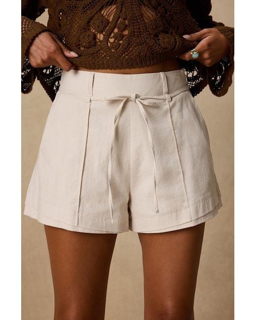 Lulus Brown Sylvette Tie-Front High-Waisted Shorts