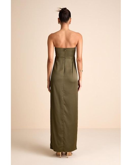 Lulus Black Memorable Entrance Strapless Satin Maxi Dress