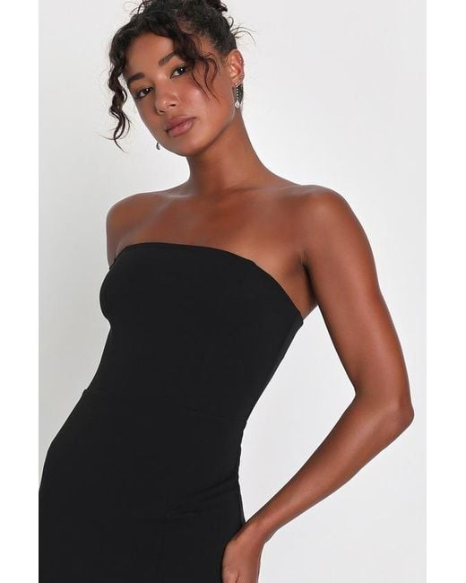 Lulus Black Modern Stunner One-Shoulder Bodycon Midi Dress