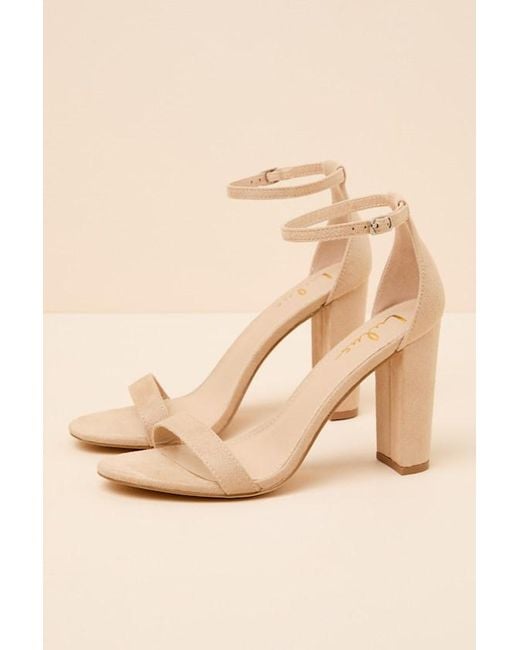 Lulus Taylor Natural Suede Ankle Strap Heels