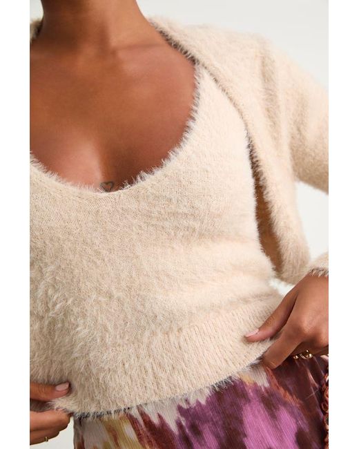 Lulus Red Mekea Eyelash Knit Tank Top And Cropped Cardigan Set