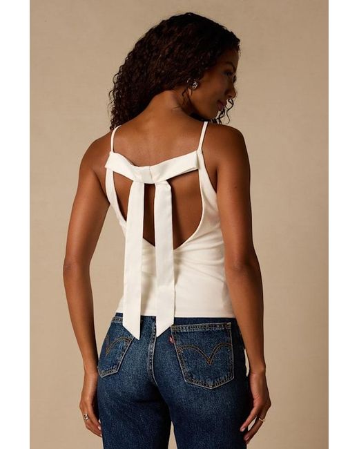 Lulus Blue Giovanna Jersey Knit Bow Tank Top