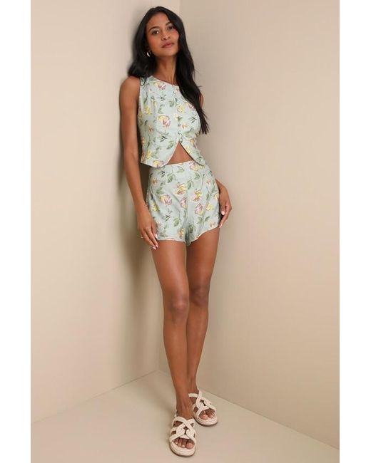 Lulus Multicolor Noticeably Perfect Floral High-Rise Shorts