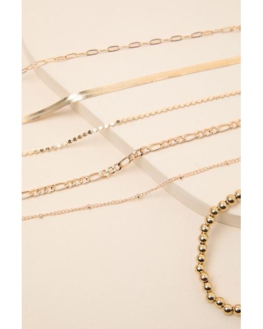 Lulus Brown Leland Six-Piece Bracelet Set