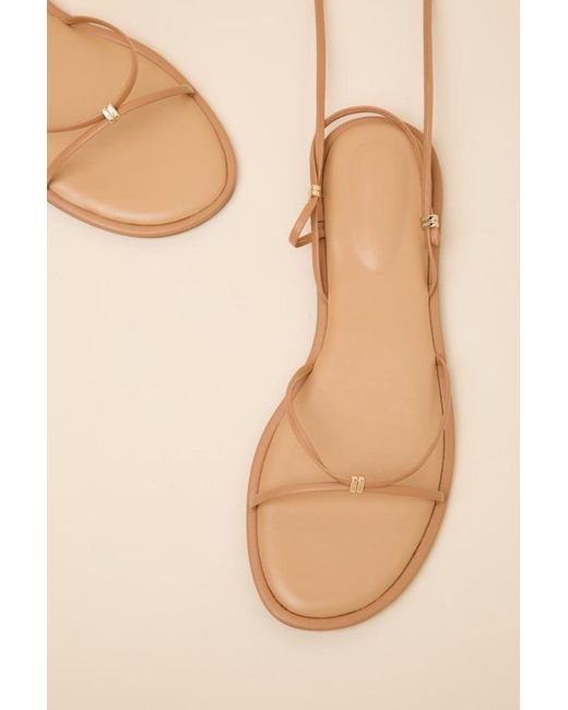 Lulus Natural Emory Lace-Up Sandals