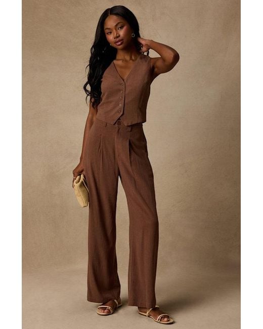 Lulus Brown Suits You Perfectly Linen Vest