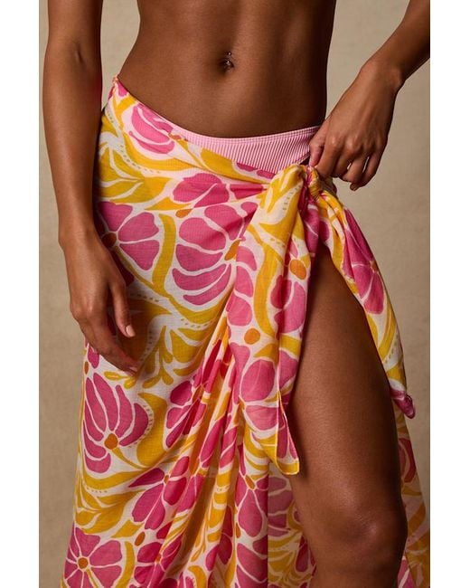 Lulus Brown Groovee Floral Print Swim Cover-Up