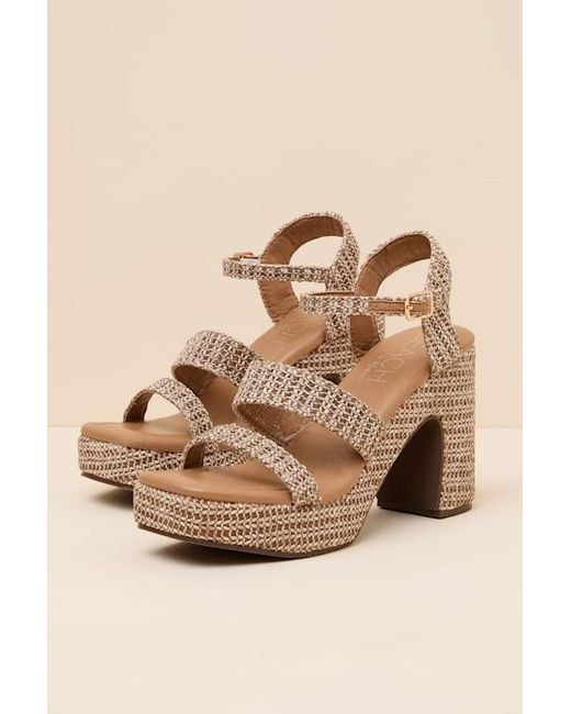 Matisse Natural Alessia Raffia Platform High Heel Sandals