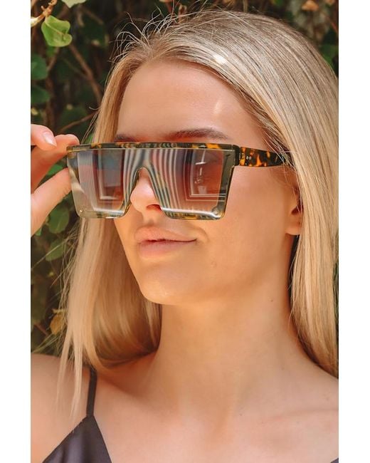 Lulus Brown Ready To Go Tortoise Square Sunglasses