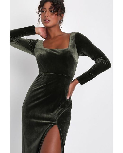 Lulus Black Lush Adventures Velvet Long Sleeve Maxi Dress