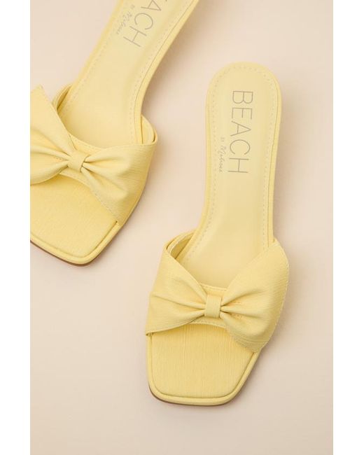 Matisse Natural Pompano Bow Kitten Heel Slide Sandals