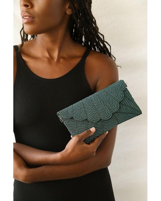 Lulus Green Junipero Beaded Clutch