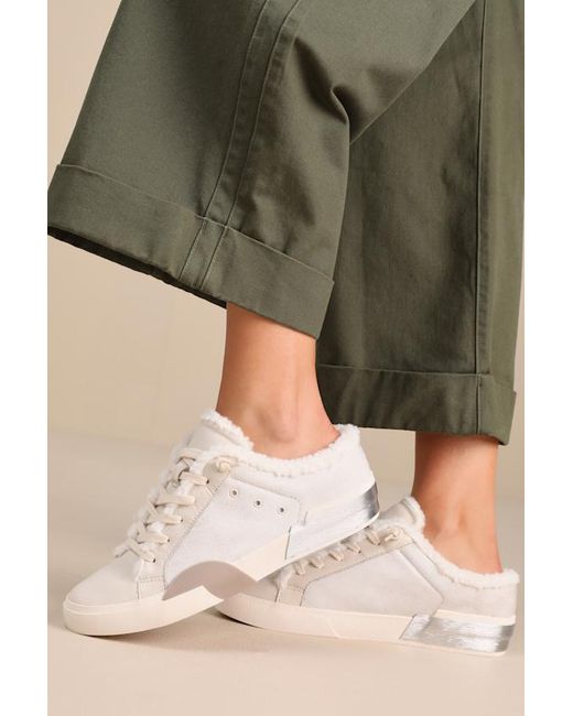 Dolce Vita Natural Zantel Off Leather Shearling Slip-On Sneakers