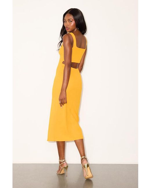 Lulus Orange Davana Cutout Midi Dress