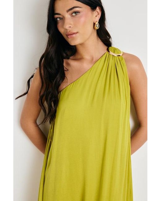Lulus Goddess Aura Chartreuse Satin One-Shoulder Maxi Dress in Green | Lyst Lulus Goddess Aura Chartreuse Satin One-Shoulder Maxi Dress in Green | Lyst