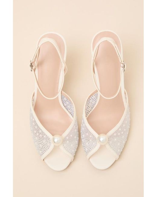 Lulus Natural Pixie Rhinestone Ankle Strap Peep-Toe Heels