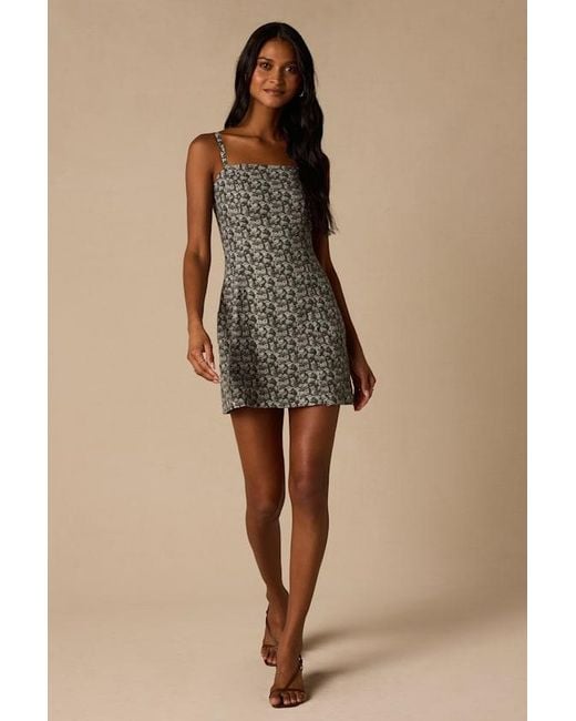 Lulus Brown Teagan Dark Floral Twill Mini Dress