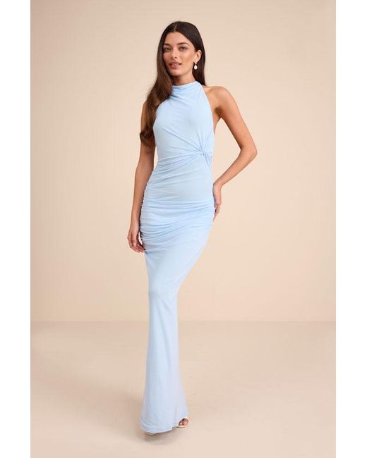 lulus light blue dress Strapless Dresses for Women 100% Polyester Lulus Frona Mesh Backless Maxi