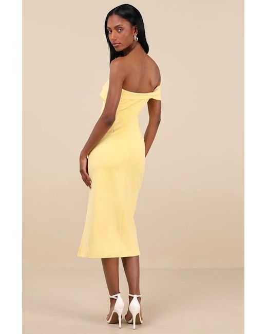 Lulus Natural Twist And Make Up One-Shoulder Bodycon Midi Dress