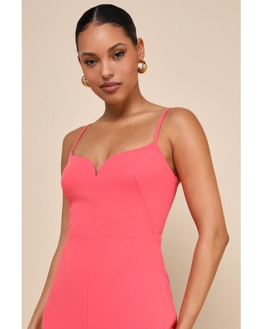 Lulus Pink Impressive Glamour Sleeveless Column Maxi Dress