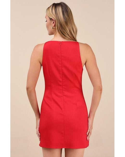 Lulus Red Chic Ease Sleeveless Mini Dress