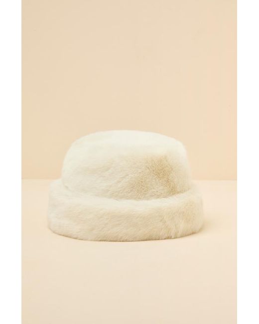 Lulus Natural Omoka Faux Fur Cloche Hat