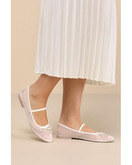 Dolce Vita Natural Cadel Mesh Bow Ballet Flats