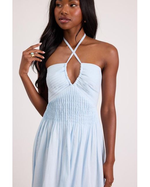 Lulus White Kylene Pleated Halter Maxi Dress