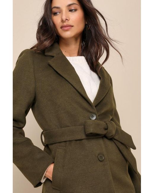 Lulus Natural Harriet Button-Front Belted Coat