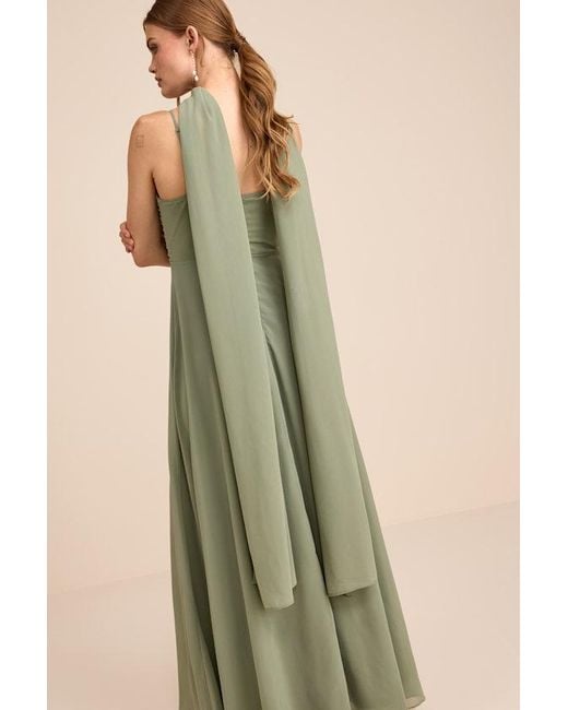 Lulus Green Neave Sage Chiffon Sash Scarf