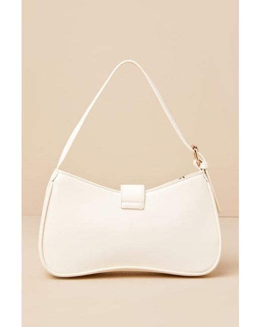 Lulus Natural Oh-So Chic Bone Buckle Shoulder Bag