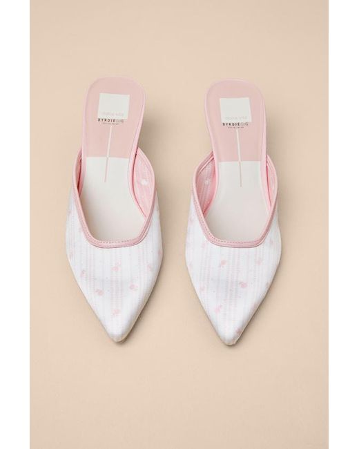 Dolce Vita Natural Cleo Floral Satin Pointed-Toe Kitten Heel Pumps