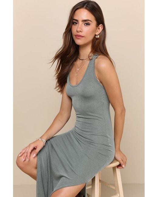 Lulus Multicolor Relaxed But Not Least Ribbed Sleeveless Maxi Dress