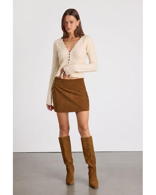 Lulus Natural Callisto Cream Cable Knit Button-Front Cardigan