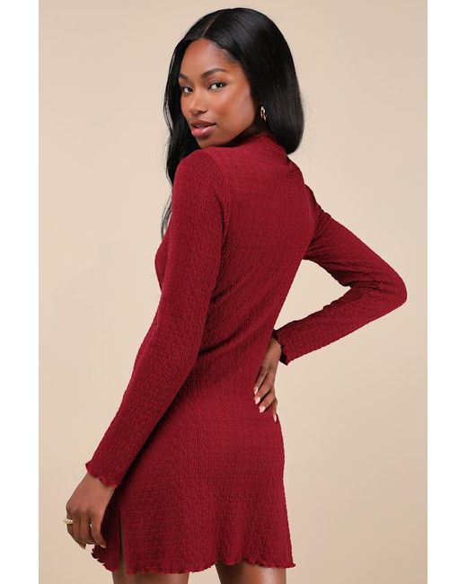Lulus red long sleeve dress online