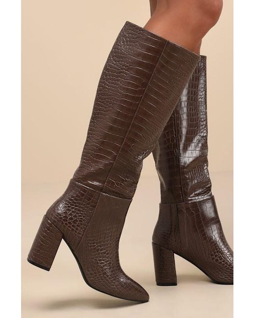 Sam Edelman Wade Knee-High Boots: Stacked Block Heel & Pointed Toe In Espresso, Size 9