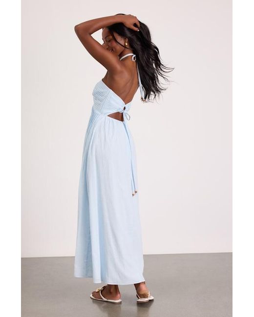 Lulus White Kylene Pleated Halter Maxi Dress