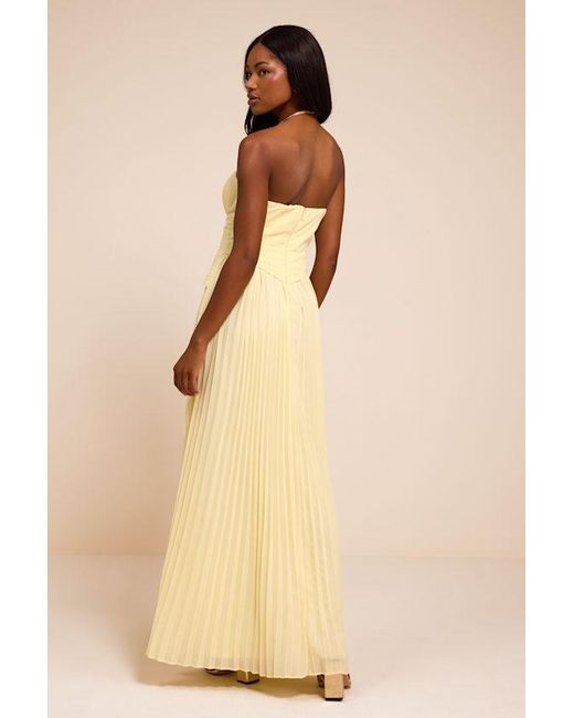 Lulus Natural Zea Pleated Drop Waist Maxi Dress