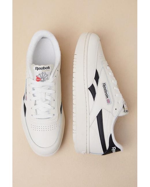 Reebok Gray Club C Double Revenge Chalk And Core Leather Sneakers
