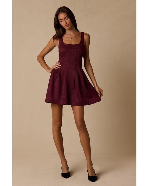 Lulus Red Sedona Suede Mini Dress