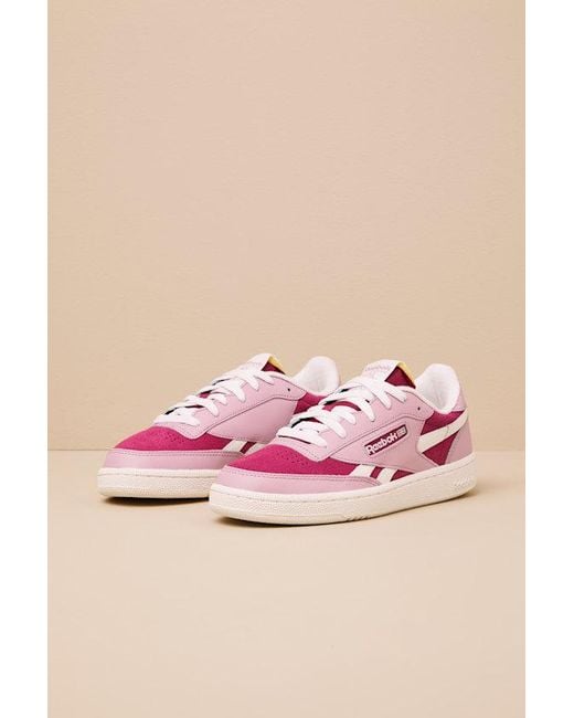 Reebok Pink Club C Revenge Ii Very Berry And Suede Sneakers
