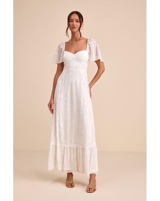 Lulus Natural Tailor Made For You Jacquard Lace-Up Maxi Dress