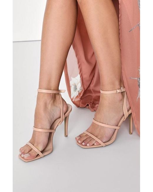 Lulus Pink Leticiya Light Nude Ankle-Strap High Heel Sandals