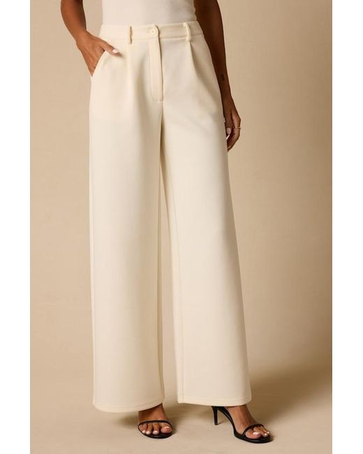 Lulus Natural Greta Cream High-Rise Wide-Leg Trousers