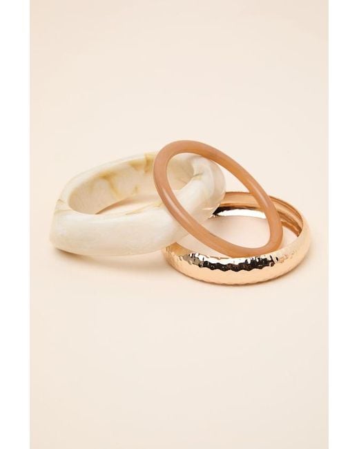 Lulus Brown Julla Multi Bangle Three-Piece Bracelet Set