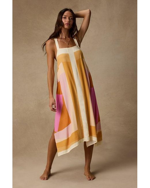 O'neill Sportswear Brown Miranda Multi Geometric Print Midi Dress