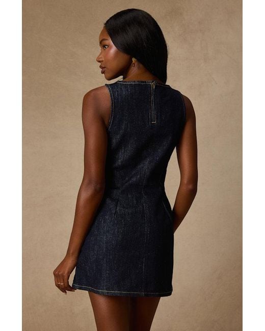 Levi's Black Little Dark Wash Denim Boat Neck Mini Dress