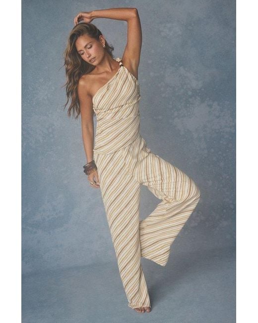 Lulus Blue Vanna And Striped Wide-Leg Pants